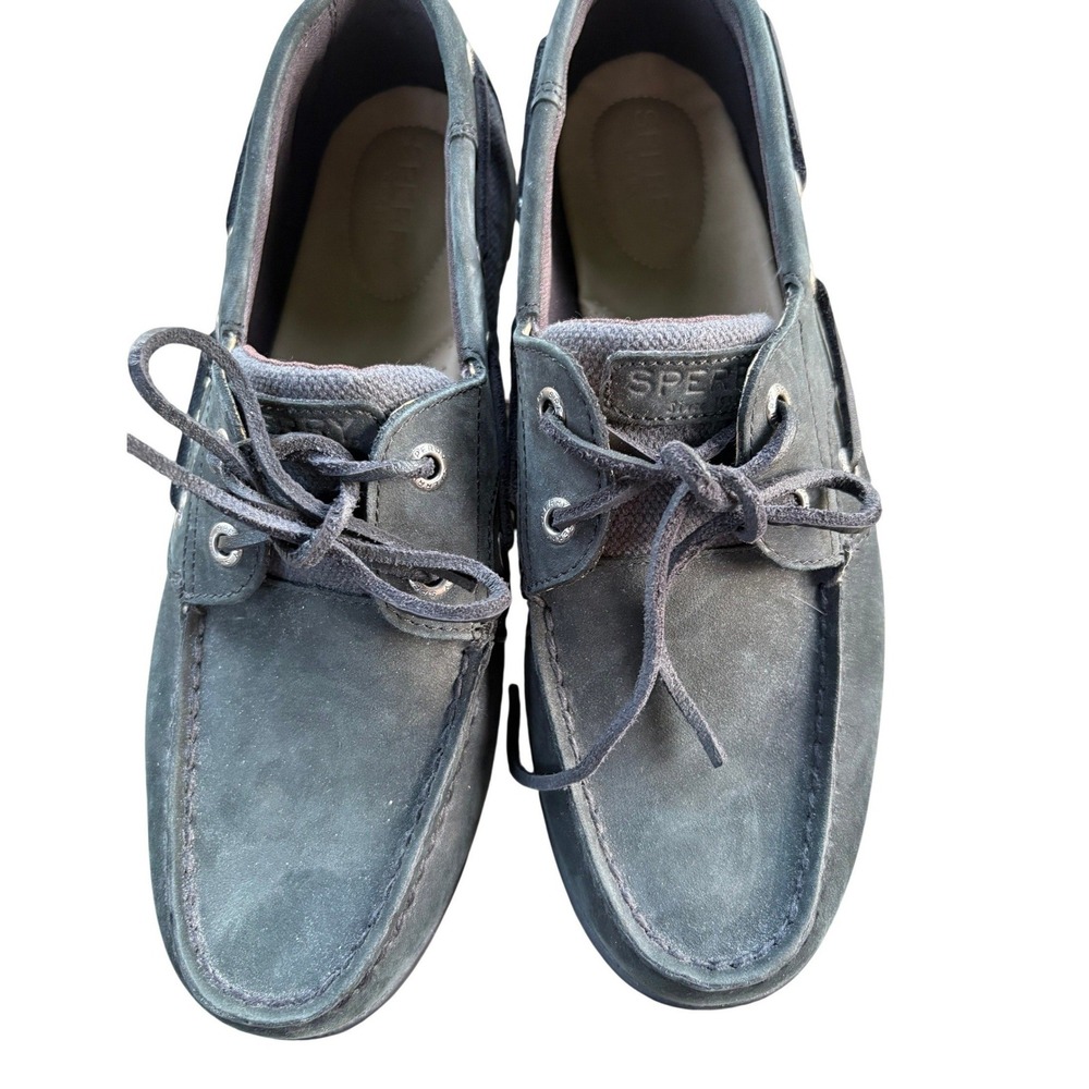 Sperry Top-Sider Women Charcoal Grey Leather Boat Shoes STS96863‎ Size 9